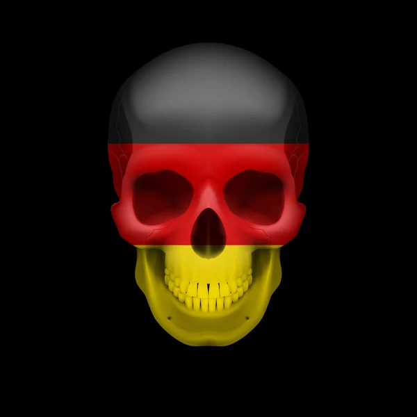 German flag skull — Stock Vector