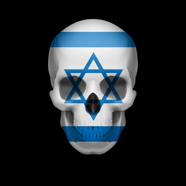 Crâne du drapeau israélien — Image vectorielle