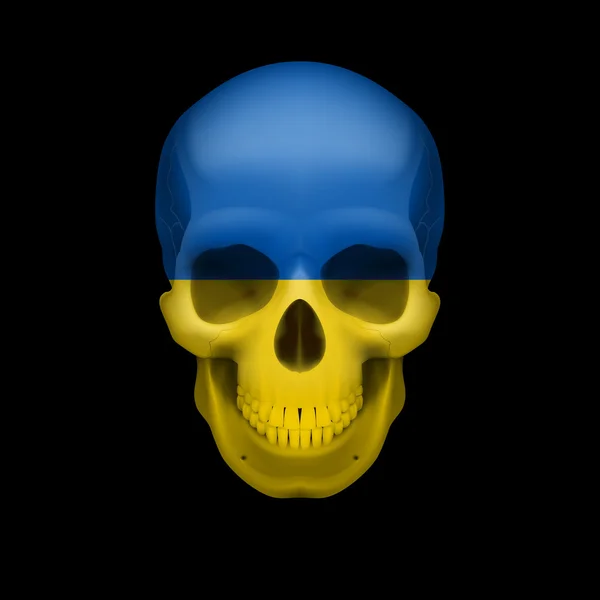 Crâne du drapeau ukrainien — Image vectorielle