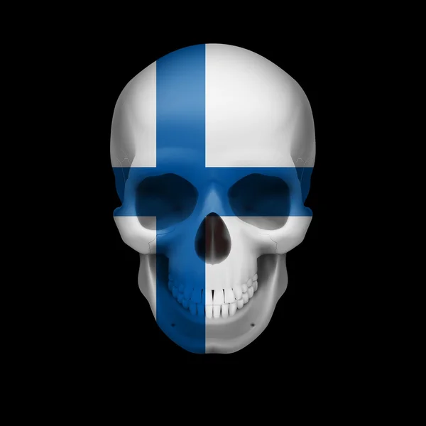 Finnish flag skull — Stock Vector