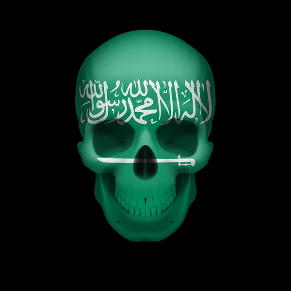 Saudi Arabian flag skull — Stock Vector
