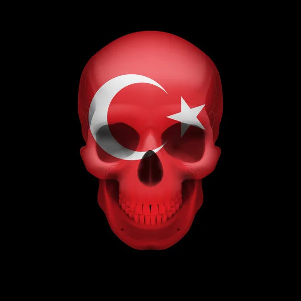 Turkish flag skull — Stock Vector