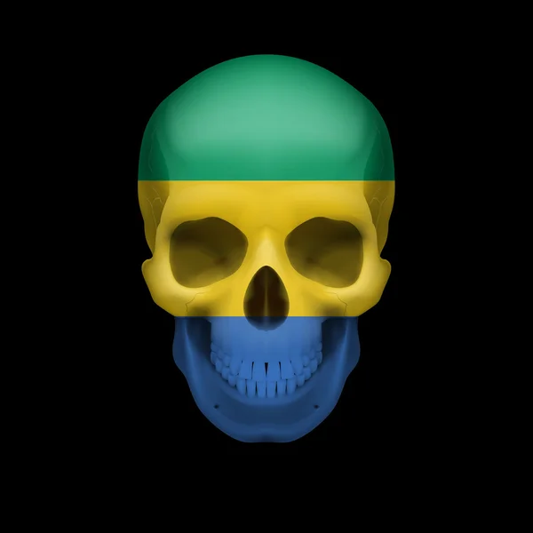 Crâne de drapeau gabonais — ストックベクタ