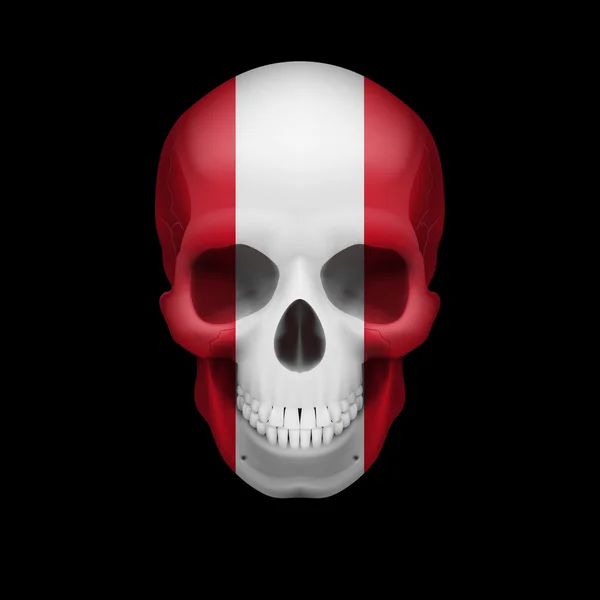 Peruvian flag skull — Stock Vector