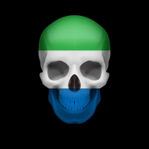 Cranio bandiera Sierra Leone — Vettoriale Stock