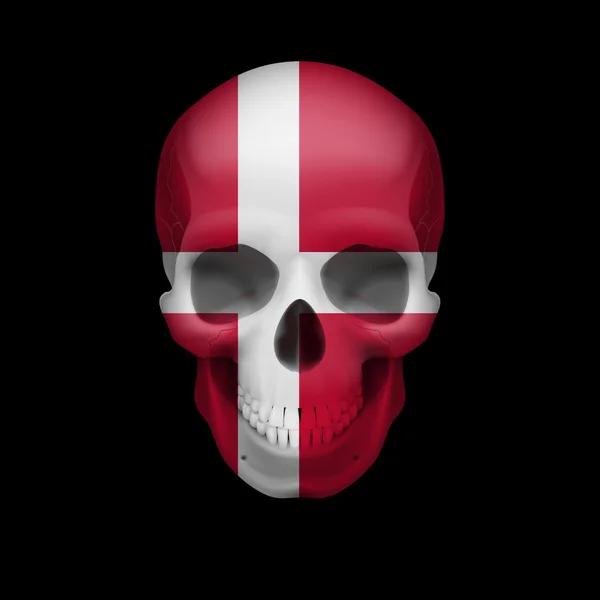 Deense vlag schedel — Stockvector