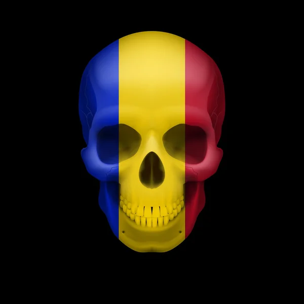 Romanian flag skull — Stock Vector