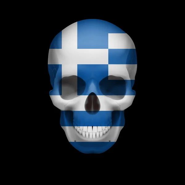 Greek flag skull — Stock Vector