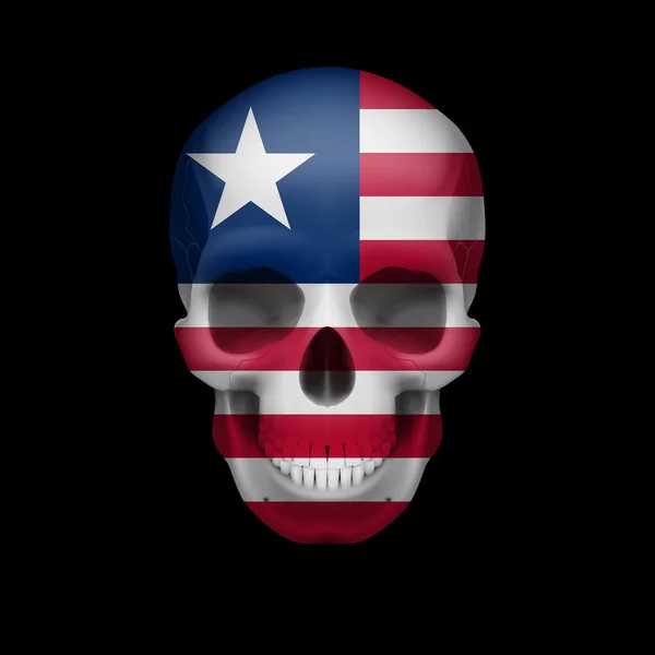 Liberiaanse vlag schedel — Stockvector