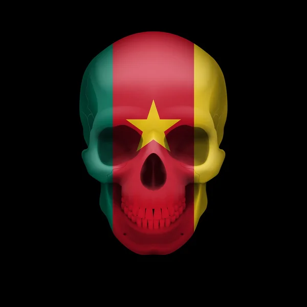 Czaszka flaga kameruński — Wektor stockowy