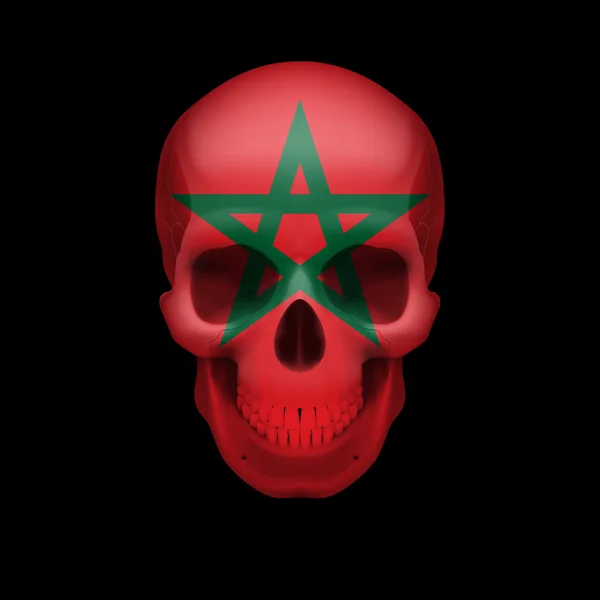 Moroccan flag skull — Stock Vector