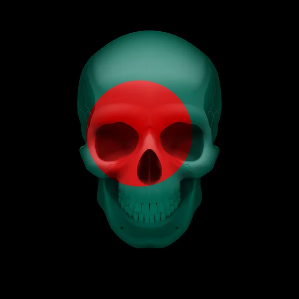 Crâne du drapeau bangladais — Image vectorielle