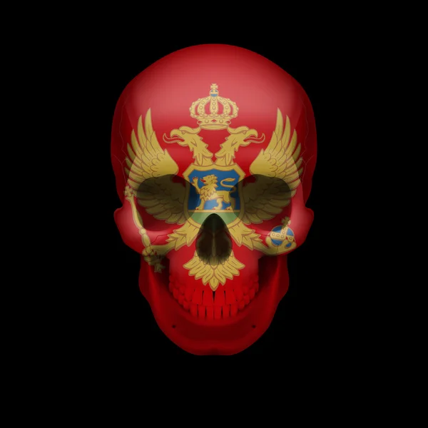 Montenegro flag skull — Stock Vector