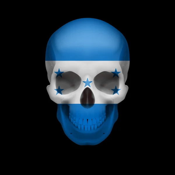 Honduras flag skull — Stock Vector