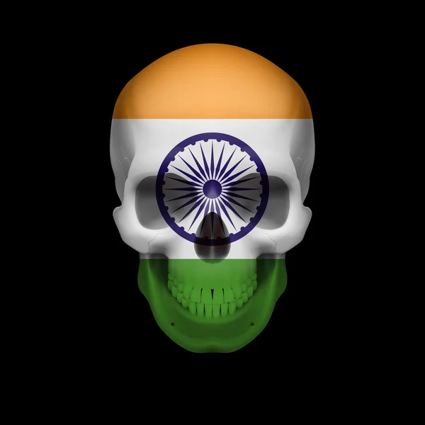Indiase vlag schedel — Stockvector