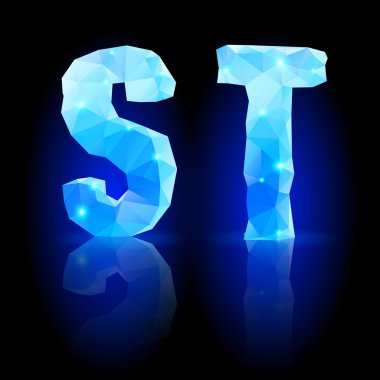 Mavi poligonal yazı tipi