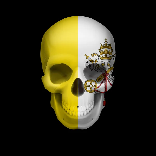 Vatican City flag skull — Stock Vector