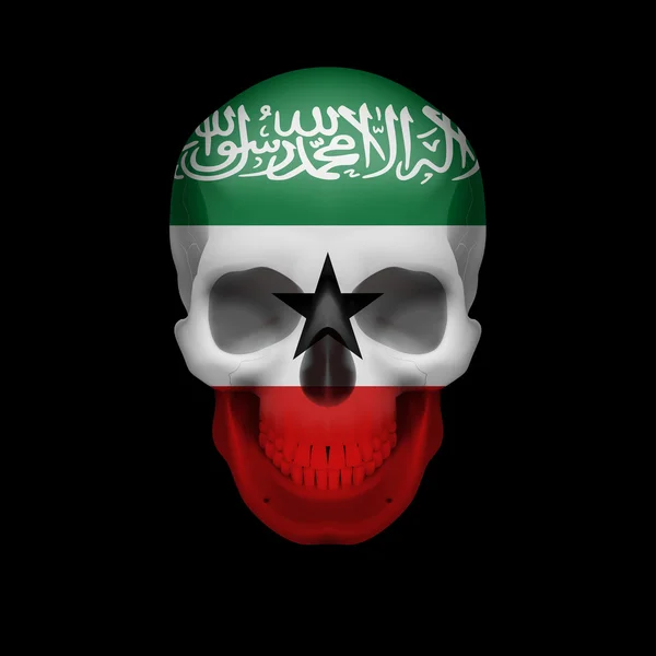 Somaliland flag skull — Stock Vector