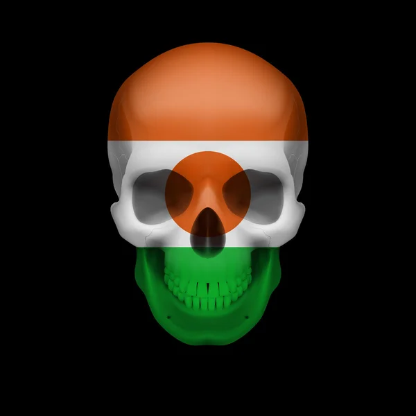 Nigerien прапор череп — стоковий вектор
