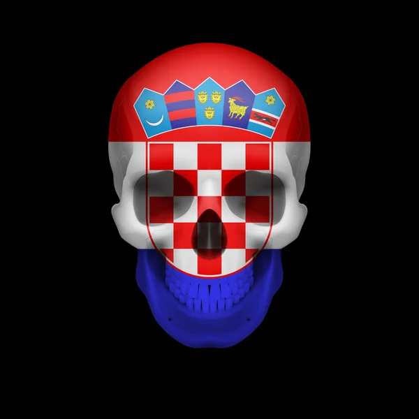 Kroatische vlag schedel — Stockvector