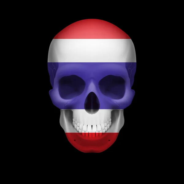 Thai flag skull — Stock Vector