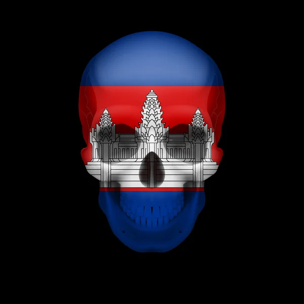 Cambodian flag skull — Stock Vector