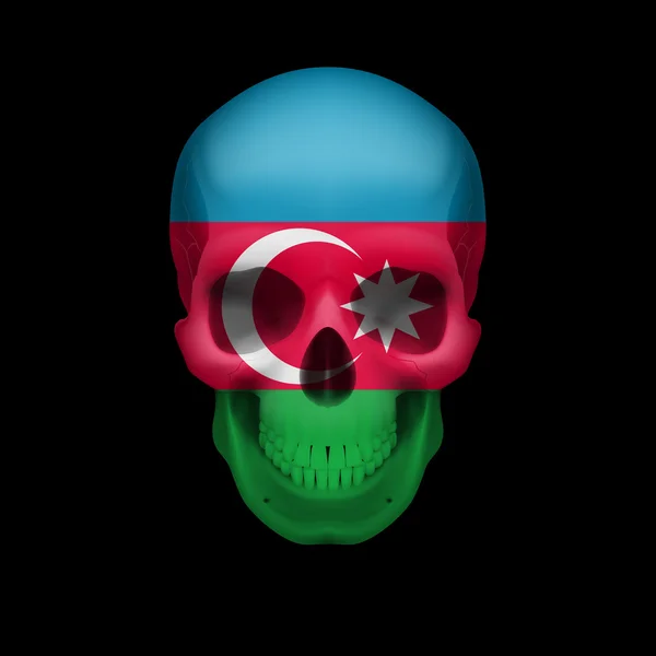 Azerbaijanian flag skull — Stock Vector