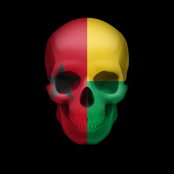 Guinean flag skull — Stock Vector