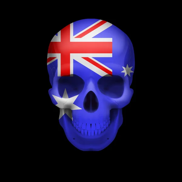 Cráneo de bandera australiana — Vector de stock