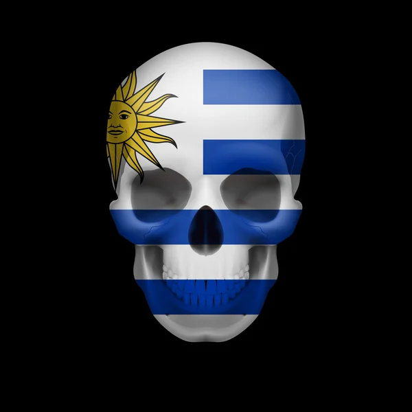 Uruguayan flag skull — Stock Vector