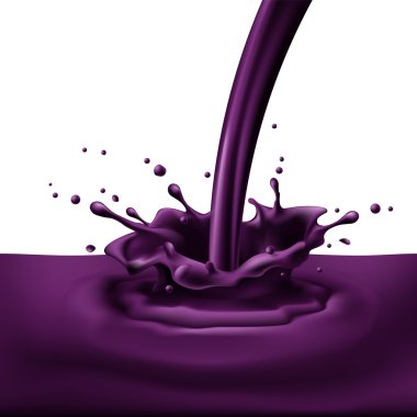 Violet paint splashing
