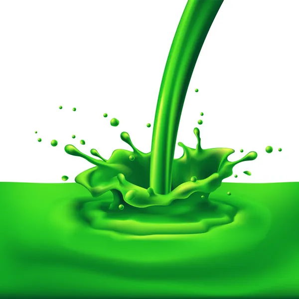 Green paint splashing — Stock Vector