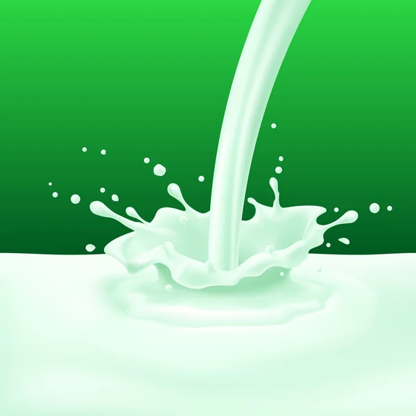 Yoghurt pouring with splashes — Stock Vector