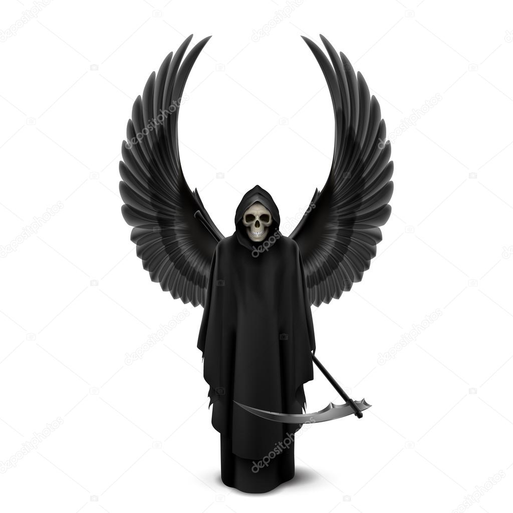 Angel of death with two wings — Stock Vector © dvargg 47596987