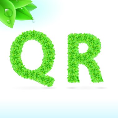 sans serif yazı tipi yaprak yeşil süslemeli