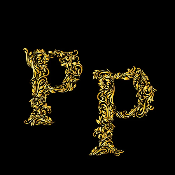 Decorated letter 'p' — 스톡 벡터