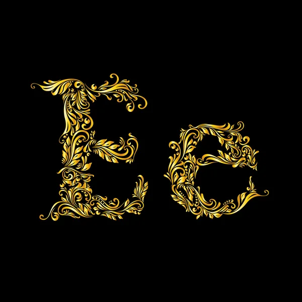 上で「e」の文字と小文字区別を装飾 — ストックベクタ