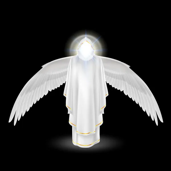 White angel on black — Stock Vector