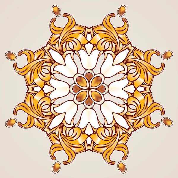 Motif Floral Abstrait Dans Des Tons Dorés Marron Sur Fond — Image vectorielle
