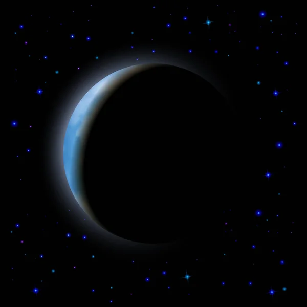 Eclipsa Parțială Lunii Partea Dreaptă Umbrei — Vector de stoc
