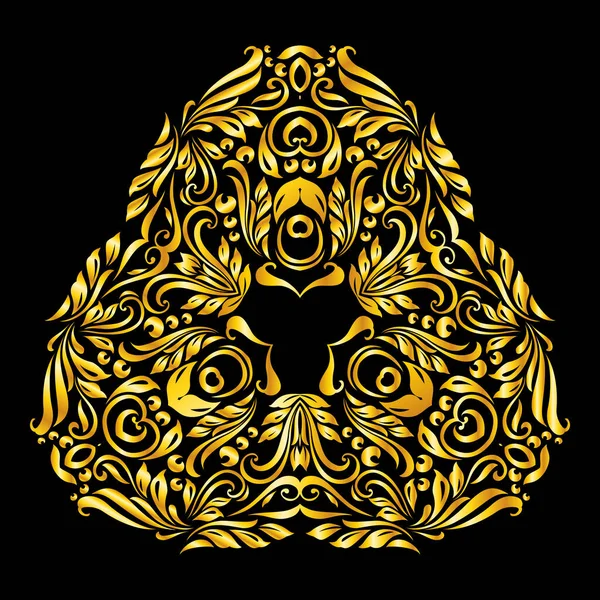 Vector Gold Ornate Black Background — Stock Vector