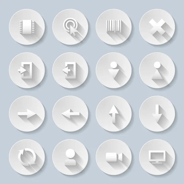 Set Von Interface Symbolen Papierstil — Stockvektor