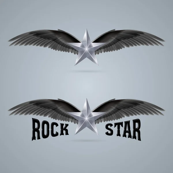 Estrelas Rock Voam Nas Asas Música Nas Ondas — Vetor de Stock