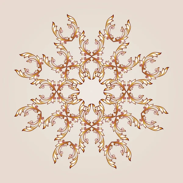 Bloemenpatroon Van Bruine Henna Beige Achtergrond — Stockvector