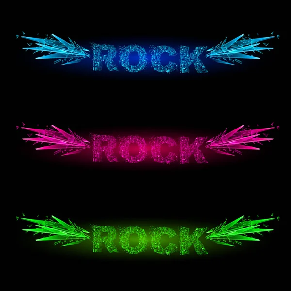 Rocková Hvězda Vznáší Křídlech Hudby Vlnách Modrá Růžová Zelená — Stockový vektor