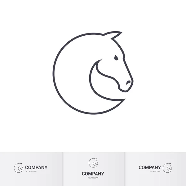 Cabeza Caballo Simple Para Plantilla Logotipo Mascota — Vector de stock