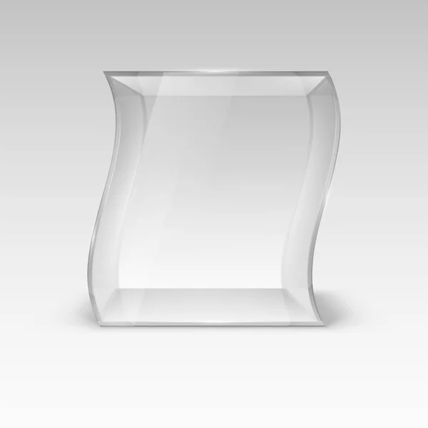 プレゼンテーションのための波の形で空のガラスショーケース — ストックベクタ