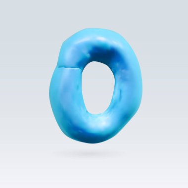 Sıfır Numaralı Mavi Renk Arkaplanda İzole Edildi