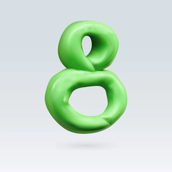 Nummer Acht Grüne Farbe Isoliert Auf Dem Hintergrund — Stockvektor