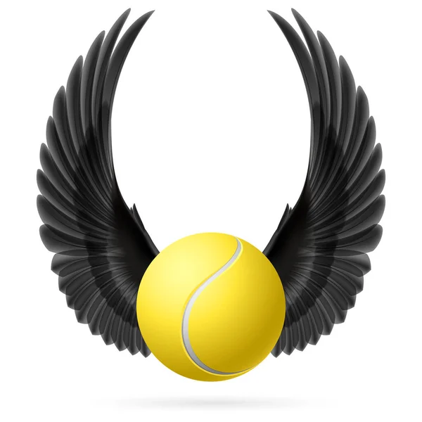 Realistischer Tennisball Mit Erhobenem Emblem Der Black Wings — Stockvektor